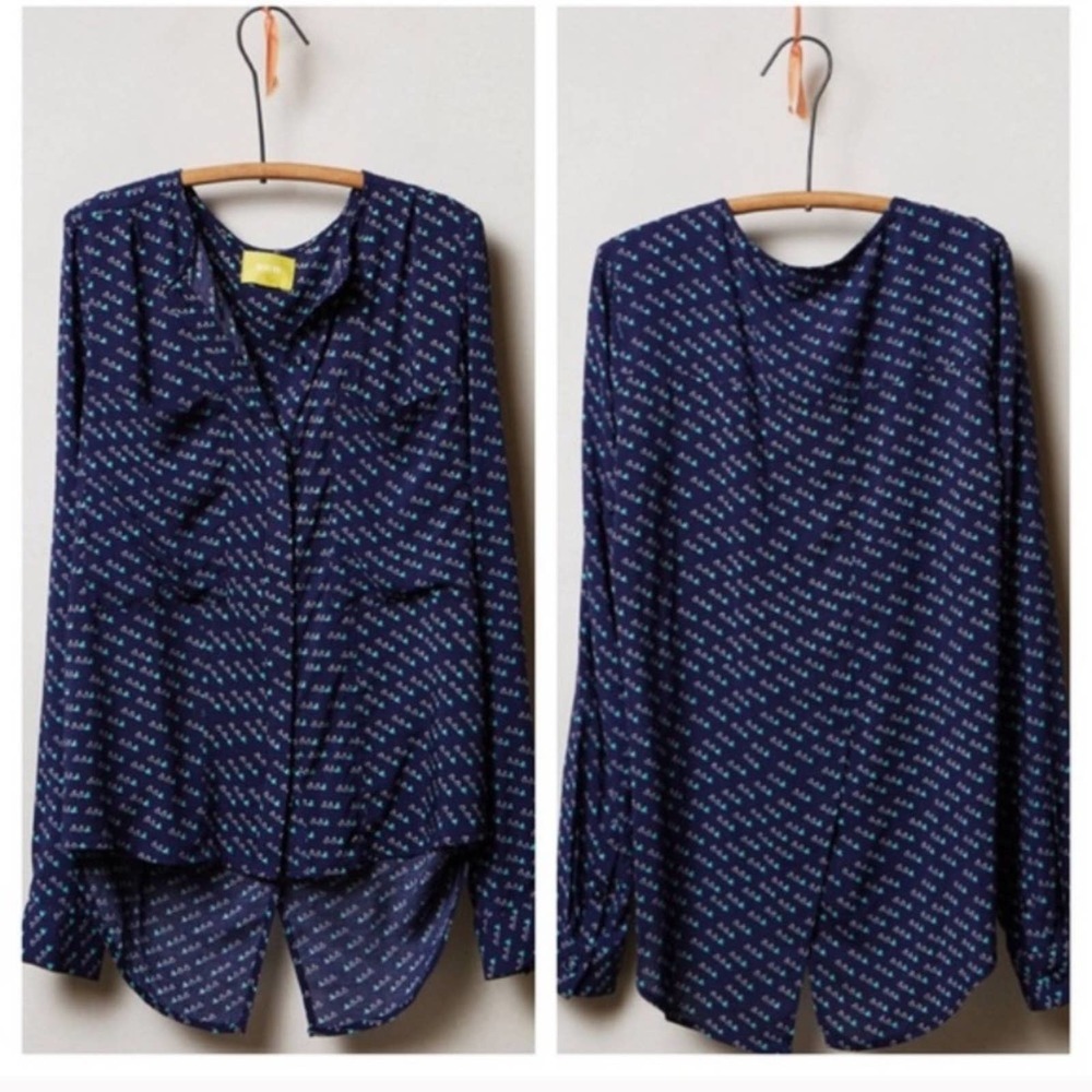 Anthropologie Maeve Clara Birds Blouse Size 0